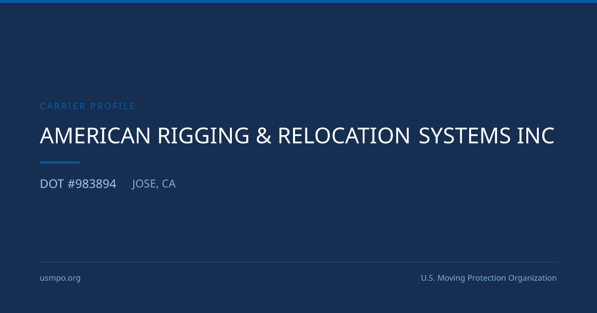 American Rigging & Relocation Systems Inc Reviewed | USMPO