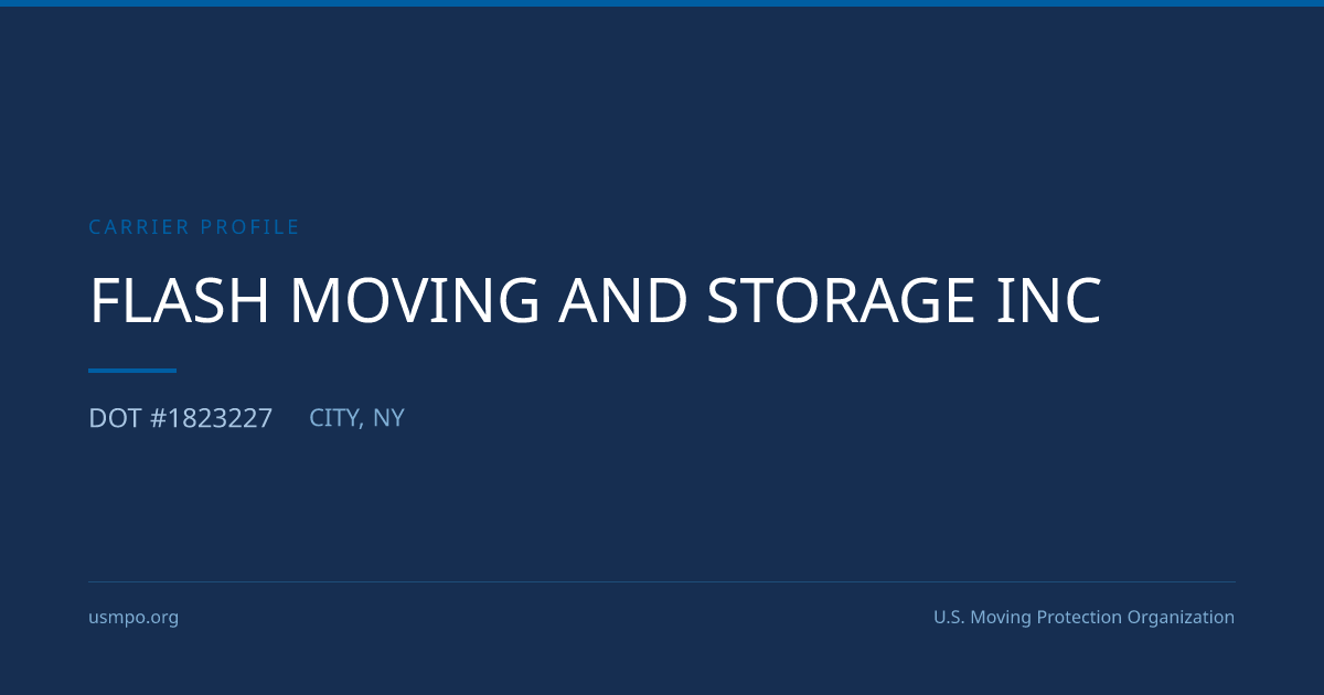 Flash Moving And Storage Inc Reviewed | USMPO