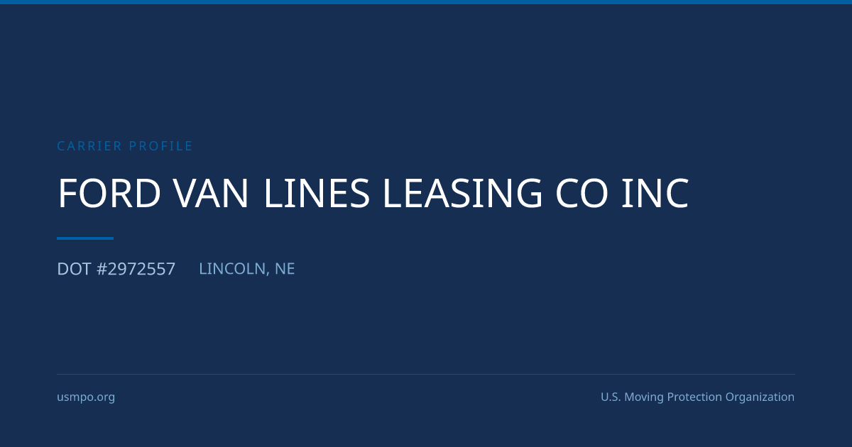 Ford Van Lines Leasing Co Inc Reviewed | USMPO