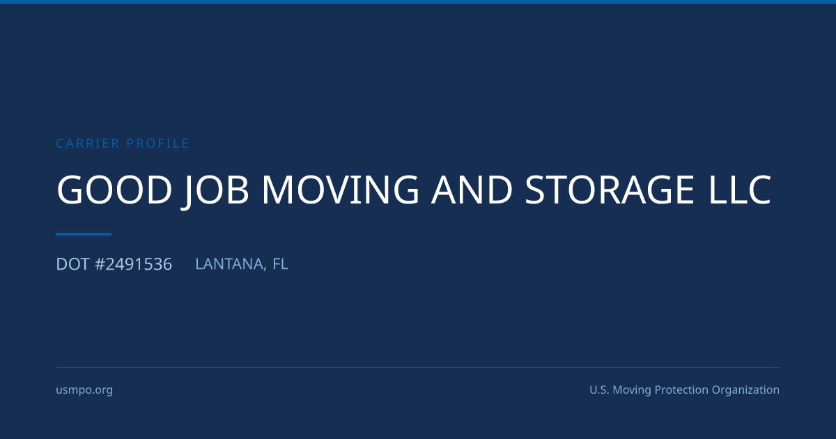Good Job Moving And Storage Llc Reviewed | USMPO