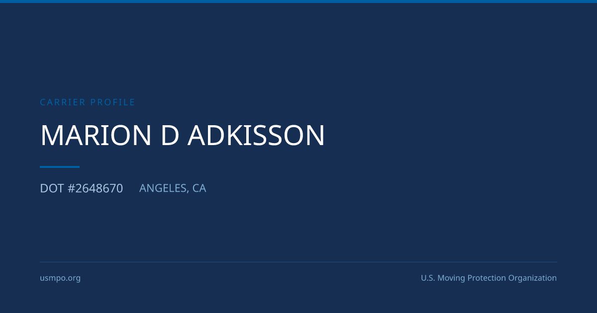 Marion D Adkisson Reviewed | USMPO