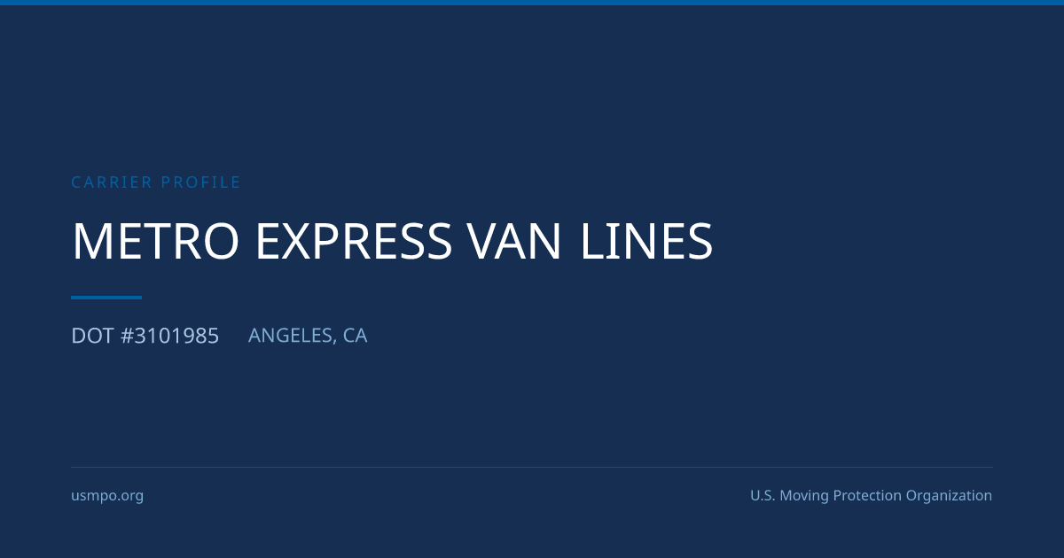 Metro Express Van Lines Reviewed | USMPO