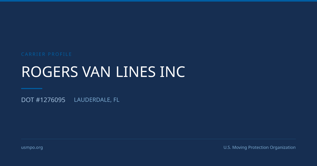 Rogers Van Lines Inc Reviewed | USMPO