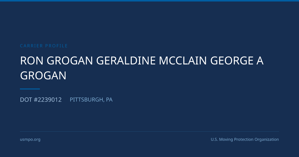 Ron Grogan Geraldine Mcclain George A Grogan Reviewed | USMPO