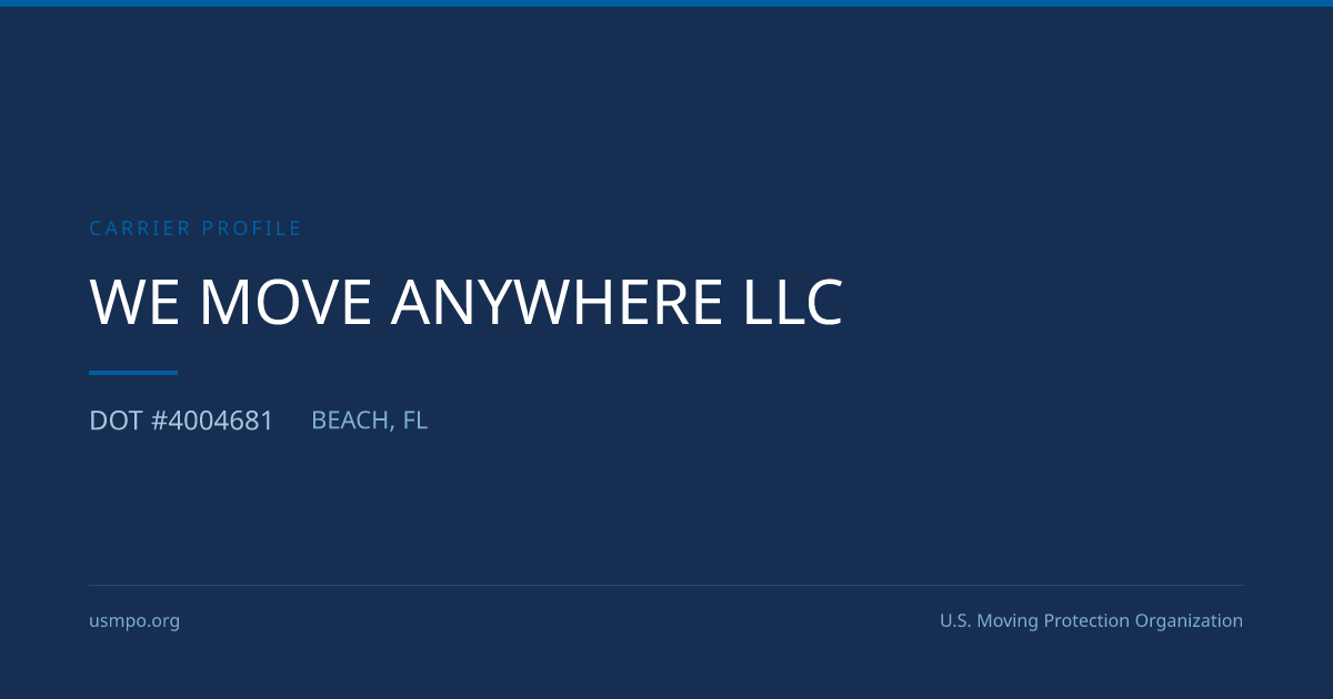 We Move Anywhere Llc Reviewed | USMPO