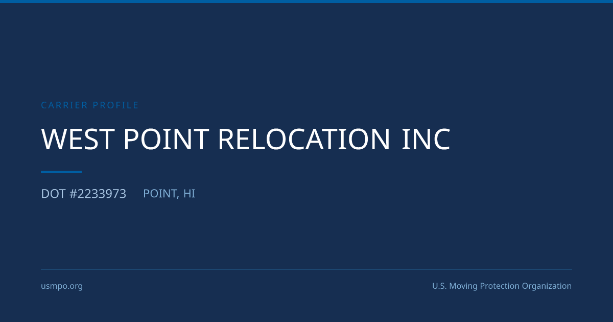 West Point Relocation Inc Reviewed | USMPO