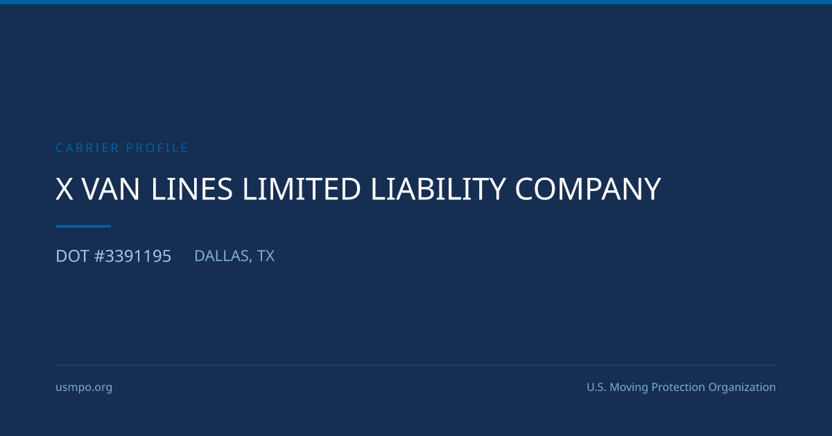 X Van Lines Limited Liability Company Reviewed | USMPO